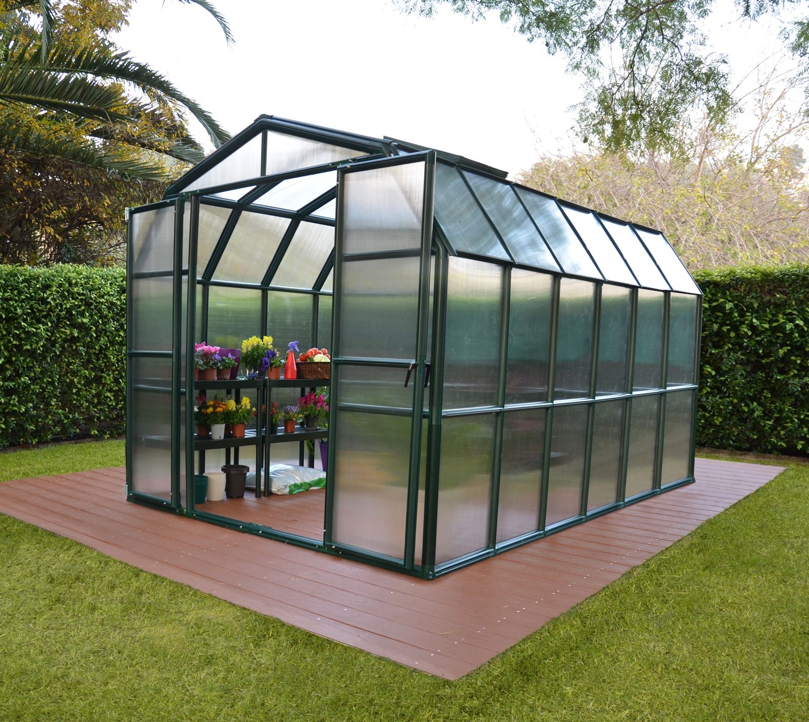 Rion Szklarnia plastikowa Grand Gardener 46 Zielony 389x267x238 cm łącznie z podstawą