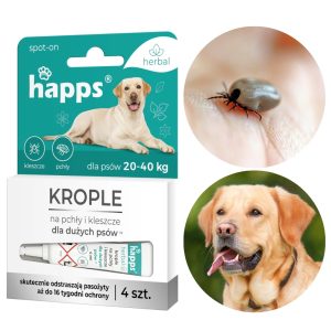 Krople na pchły i kleszcze dla dużych psów 20-40kg - HAPPS