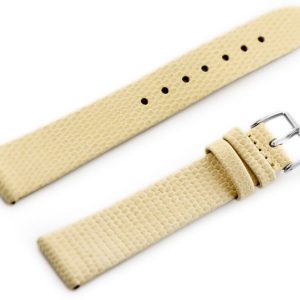 Pasek skórzany do zegarka W107 - beżowy/sr. 12mm