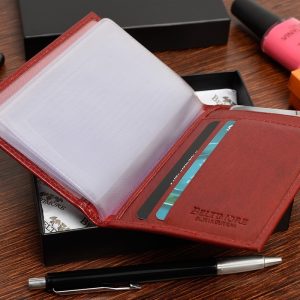 Etui na dokumenty karty czerwone skórzane slim Beltimore G95