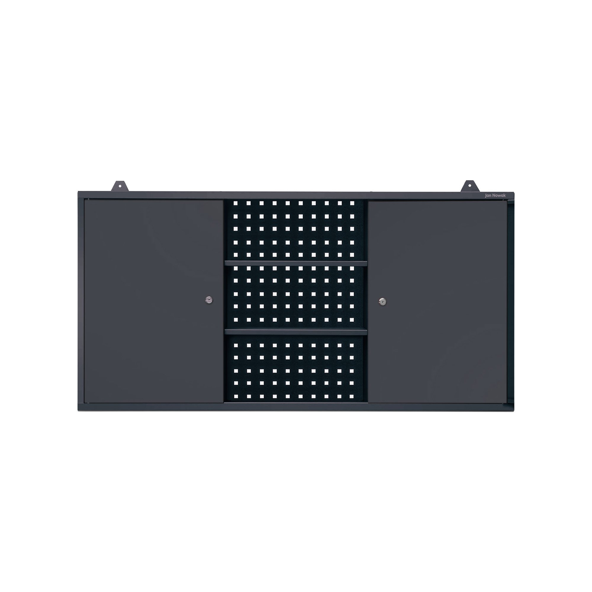 Wisząca szafka narzędziowa BEN, 1200 x 600 x 200 mm, antracytowa