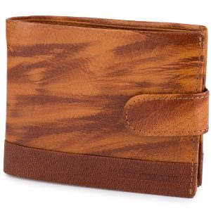 Portfel skórzany męski poziomy klasyczny brązowy RFiD Beltimore D33