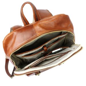 Duży praktyczny damski skórzany plecak Florence