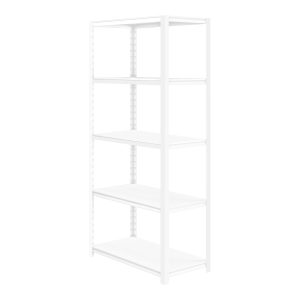 Regał metalowy do garażu SAM, 900 x 1830 x 450 mm, biały