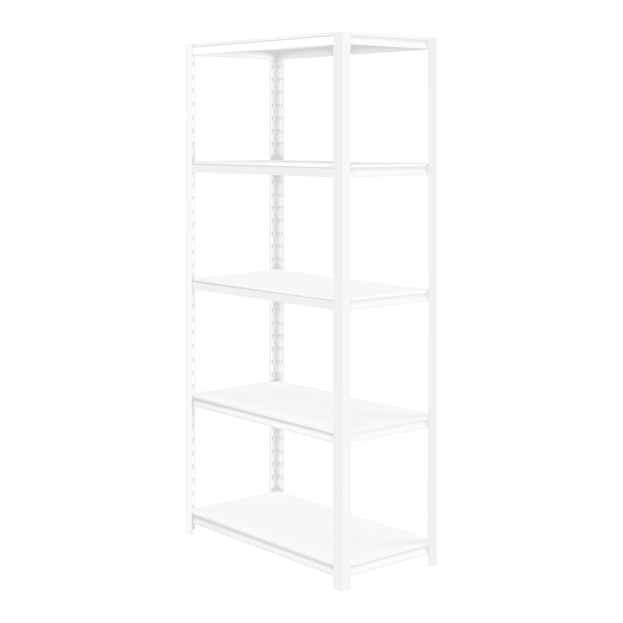 Regał metalowy do garażu SAM, 900 x 1830 x 450 mm, biały