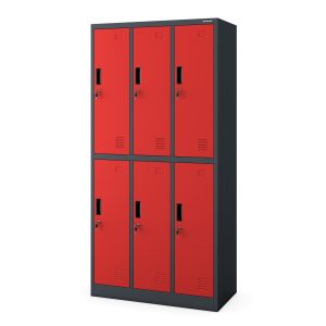 Szafka socjalna ubraniowa BHP 6-drzwiowa: IGOR, 900 x 1850 x 450 mm