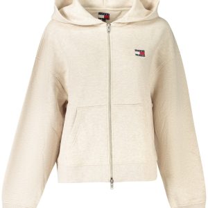 TOMMY HILFIGER BLUZA DAMSKA Z ROZPINANYM SUWAKIEM BEŻOWA