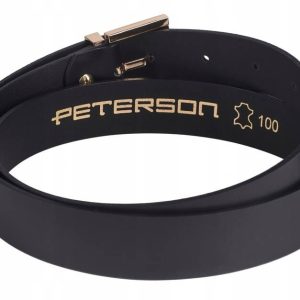 Minimalistyczny pasek damski z kwadratową klamrą - Peterson