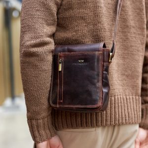 Saszetka męska z naturalnej skóry Peterson PTN TB-7032-COM