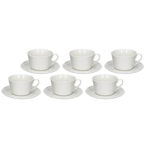 LA PORCELLANA BIANCA BOSCO Zestaw 6 filiżanek do herbaty ze spodkiem 180 ml