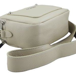 Listonoszka damska na szerokim pasku - Beżowa jasna