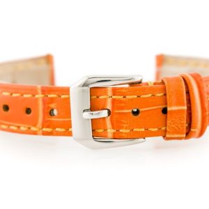 Pasek skórzany do zegarka W64 - pomarańczowy 14mm