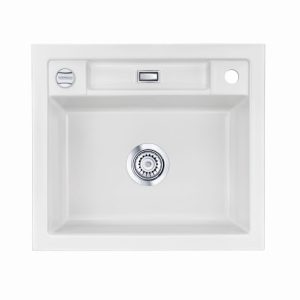 Systemceram Bela 57 Satin, zlewozmywak ceramiczny, korek manualny
