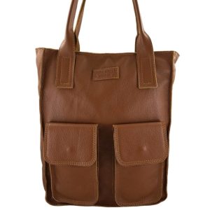 Torby shopper bag do pracy - Brązowe jasne
