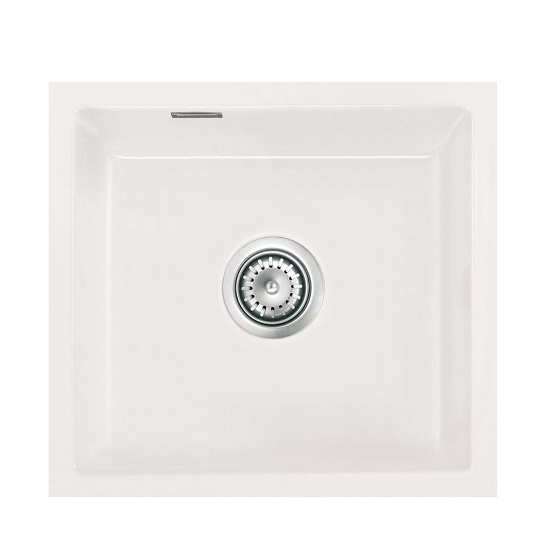 Systemceram Mera 42 U Gronland, zlewozmywak ceramiczny, korek manualny