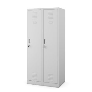 Szafka ubraniowa BHP szara: czterokomorowa KACPER, 800 x 1800 x 500 mm
