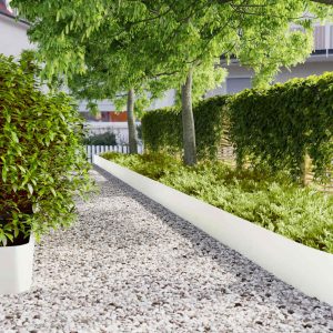 Obrzeża trawnikowe, 10 szt., białe, stal walcowana na zimno