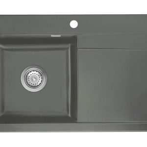 Systemceram Stema 80 Lava, zlewozmywak ceramiczny, korek manualny