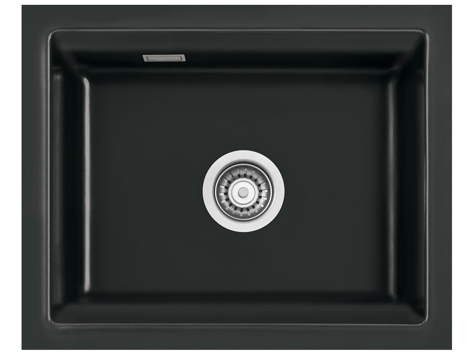 Systemceram Kara 50 U Nero, zlewozmywak ceramiczny, korek manualny
