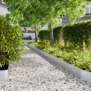 Obrzeża trawnikowe, 10 szt., 20x103 cm, stal ocynkowana