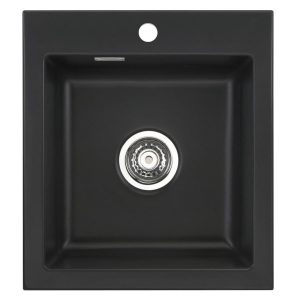 Systemceram Mera 46 Nigra, Zlew ceramiczny, korek manualny