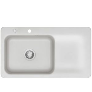 Systemceram Juna 90 Satin, zlewozmywak ceramiczny, korek manualny