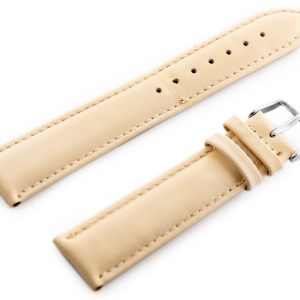 Pasek skórzany do zegarka W83L - beżowy - 22mm