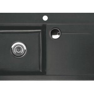 Systemceram Stema 90 Schiefer, zlewozmywak ceramiczny, korek manualny