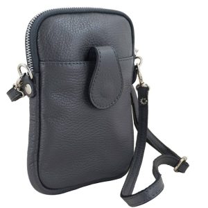 Skórzane etui na telefon - Szare ciemne