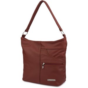 Torebka Skórzana listonoszka damska duża klasyczna Beltimore H08