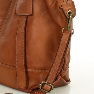Duża torba shopper A4 z miękkiej włoskiej skóry Marco Mazzini camel