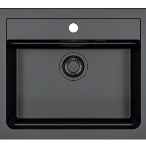 Alveus ATROX 30 BLACK EDITION kol. 91 CZARNY zlew Granital 1 kom. z syfonem manualny 3 1/2" - SYFON BLACK