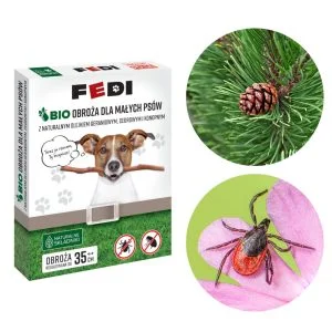 Bio Obroża przeciw pchłom i kleszczom dla małych psów 35cm - Fedi