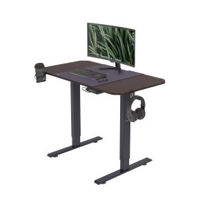 Biurko regulowane elektrycznie orzech/ czarne: EGON, 1100 x 720 x 600 mm