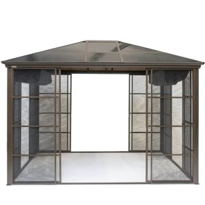 Sojag Pawilon aluminiowy Castel 1214 z osłoną przeciwsłoneczną Brąz 427 x 362 x 296 cm