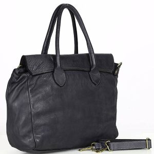 Kultowa torba damska do ręki ze skóry vintage capsule leather bag MARCO MAZZINI czarna