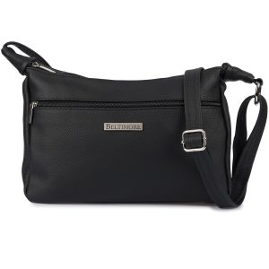 Skórzana Damska Torba listonoszka elegancka czarna Beltimore L40