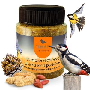 Masło orzechowe w słoiku dla ptaków 340g karma z ziarnami i orzechami - TURDUS
