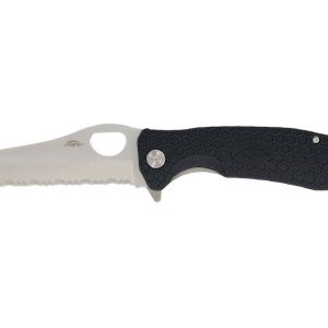 Honey Badger HB1741 RESCUE LARGE SERRATED Black