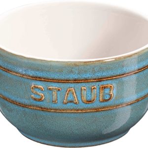 STAUB XS-MINIS Zestaw 4 ramekinów okrągłych 9 cm, antyczny turkusowy