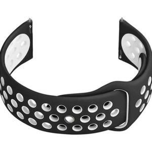 Pasek gumowy do smartwatch U11 - czarny/biały - 20mm