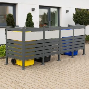 Westmann Okładzina metalowa na śmieci Planum 4x240L Mieszanka antracytu 320x90x120cm