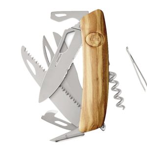 Swiza SH09TR AM SAW & SCISSORS WAVY EDGE Wood Olive (KST.0136.6310)