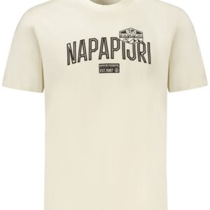 T-SHIRT MĘSKI Z KRÓTKIM RĘKAWEM NAPAPIJRI, BEŻOWY