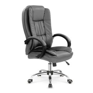 Fotel gabinetowy ekoskóra szary Relax