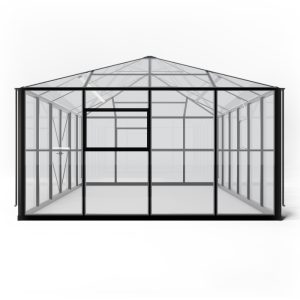 Oranżeria ogrodowa Titan Shield Gazebo XX-Large 25,5 m² szkło hartowane 4 mm, aluminium, czarna