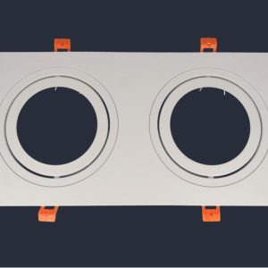Oprawa aluminiowa AR111 kwadratowa ruchoma podwójna, biały mat