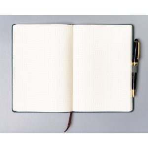 Zielony notes w twardej oprawie zadrukowany w kropki - Peterson