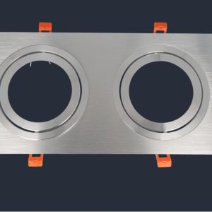 Oprawa aluminiowa AR111 kwadratowa ruchoma podwójna, srebrny