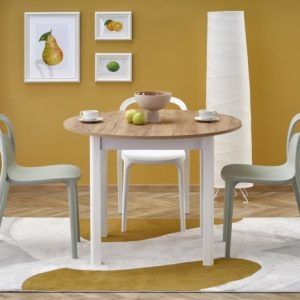 Stół rozkładany dąb craft / biały mat 102 - 142 x 102 cm Ringo